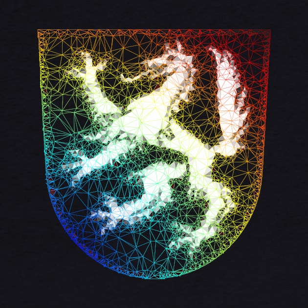Low Poly Coat of Arms Transparent Gradient Rainbow by TRIME
